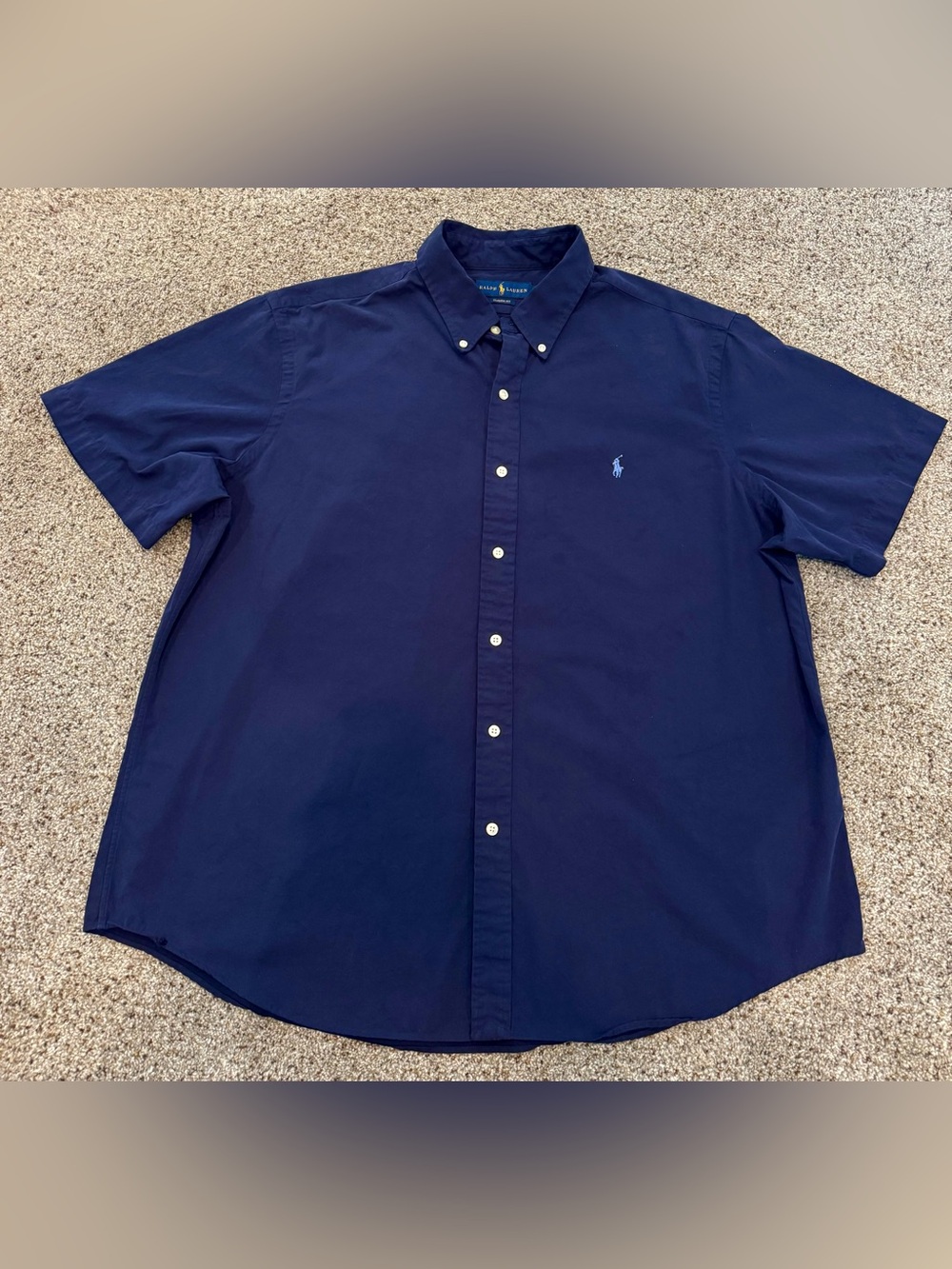 Ralph Lauren Navy Short-Sleeve Button-Down Shirt